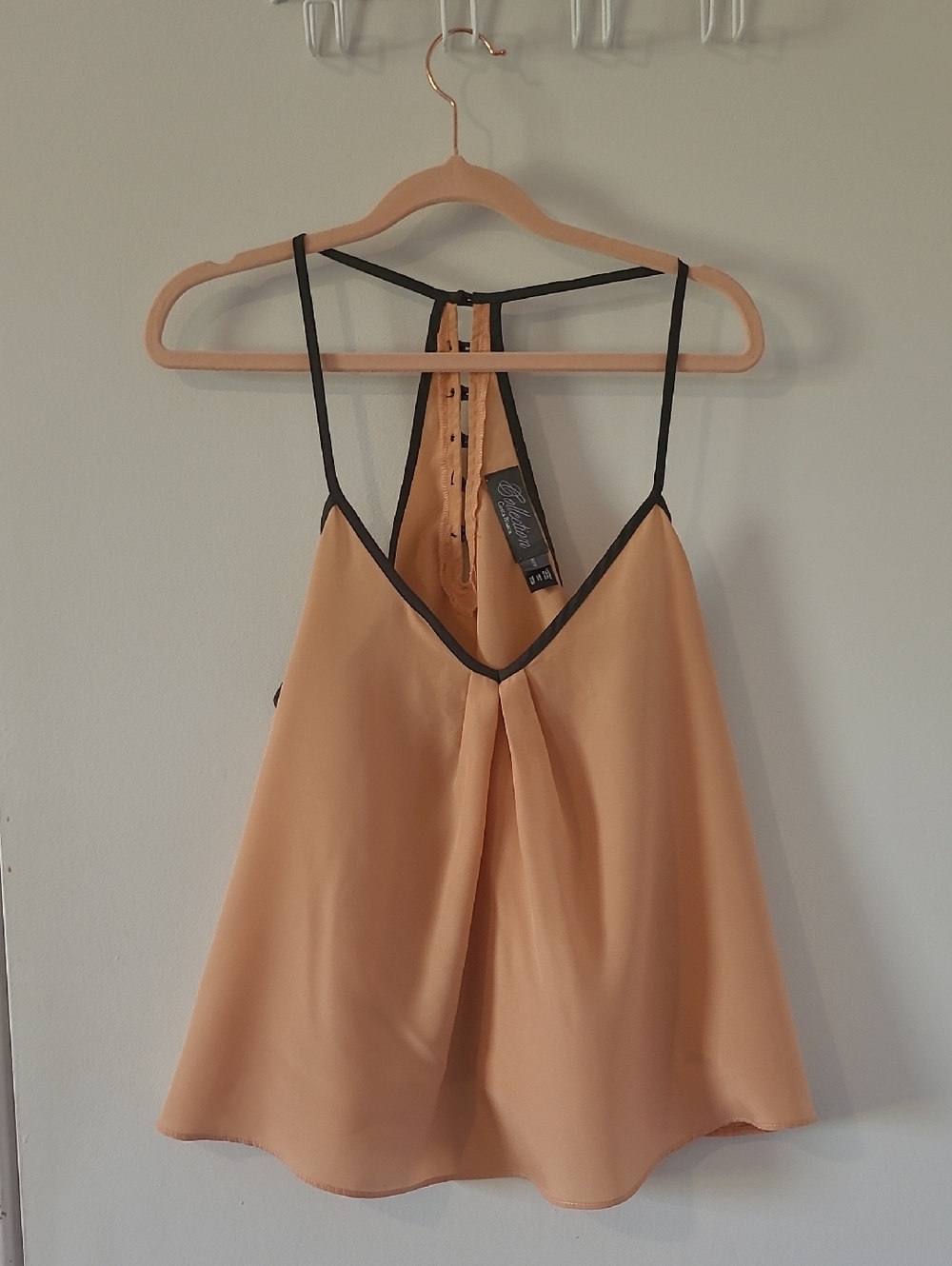 🩷2 For $14🩷Costa Blanca Dusty Peach Cami with Black Trim